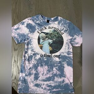 Super Soft Dolly Parton Blue and Pink Tie-Dye T-Shirt - Worn Once - Size Small